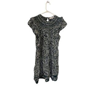 Loft Women's Cap Flutter Sleeve Floral Summer Midi Dress - Medium